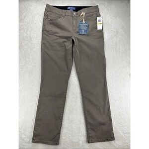 Democracy Womens Natalie Ab Solution Straight Espresso Brown Pants 14 New W/Tags